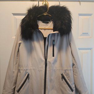 Calvin Kline Womens Jacket Anorak Trimmed Hood Size M